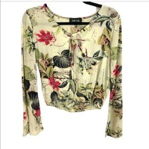 Fab’Rik Floral Top Bell Sleeves Size S - 222